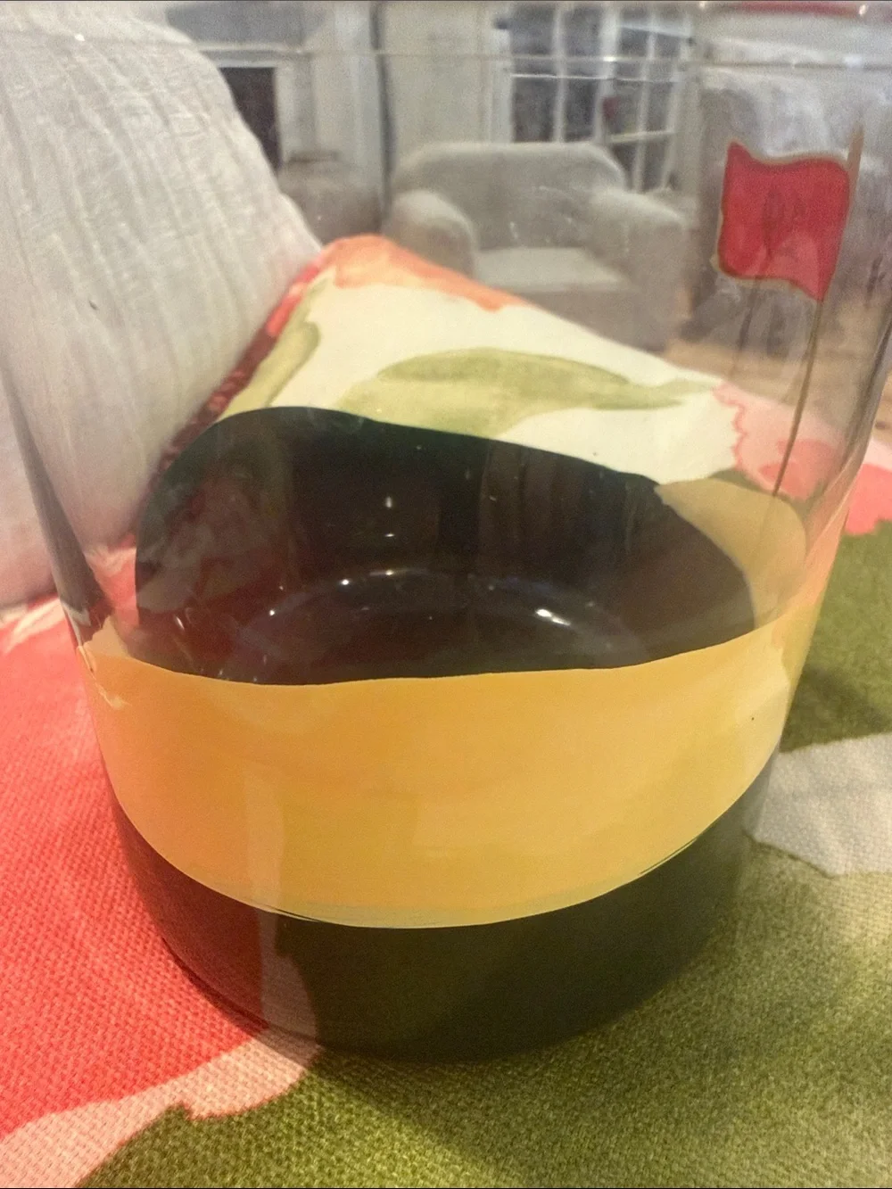 Lolita Hand-Painted '19th Hole' Rocks Glass with Red Flag Accent